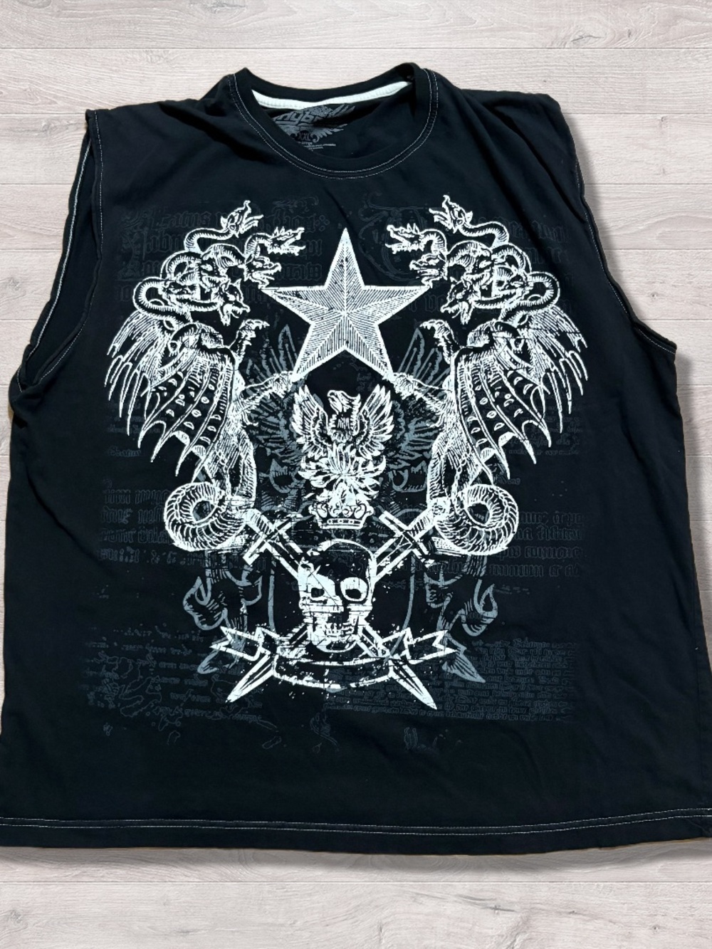 Y2K 2000s Hybrid Grunge Goth Emo Punk Cut Off Tank XXL